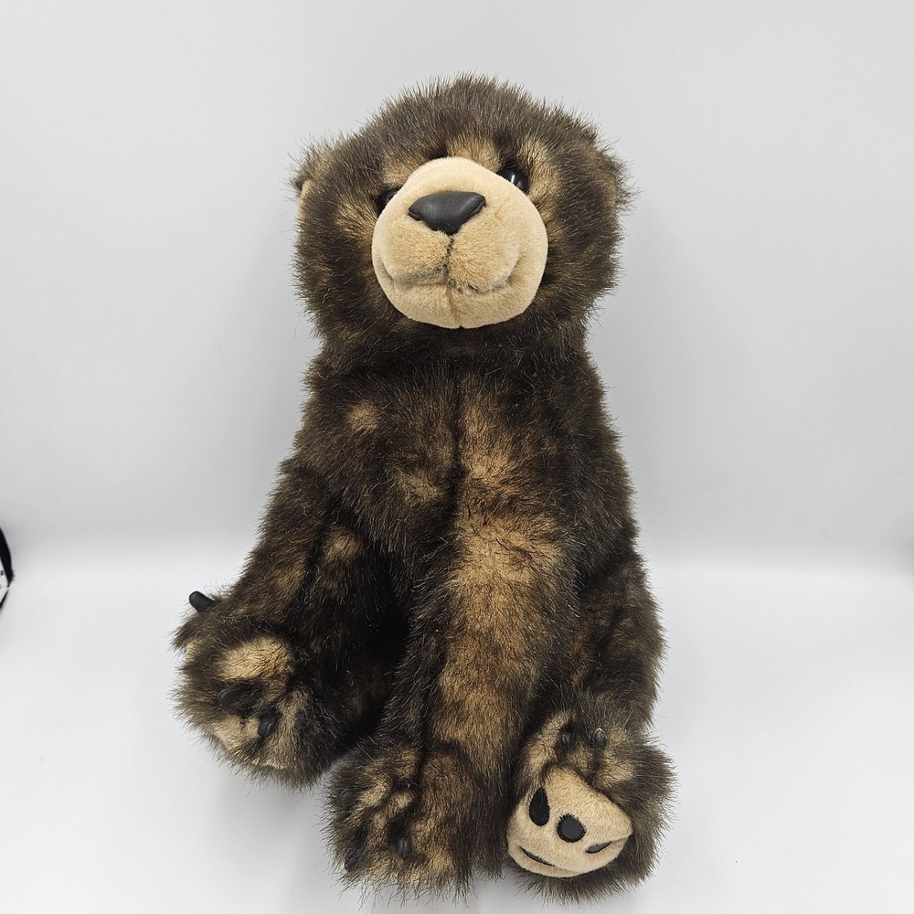 Y2K Animal Alley Brown Bear Plush Stuffed Animal Toys R Us 2000 Faux Fur Vintage